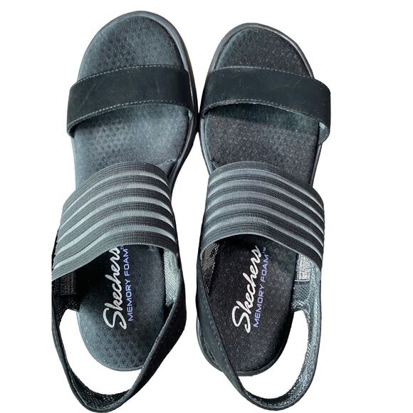 Skechers Cali Womens 8 Rumblers Memory Foam Slingback Stretch Band Sandals - Picture 4 of 6